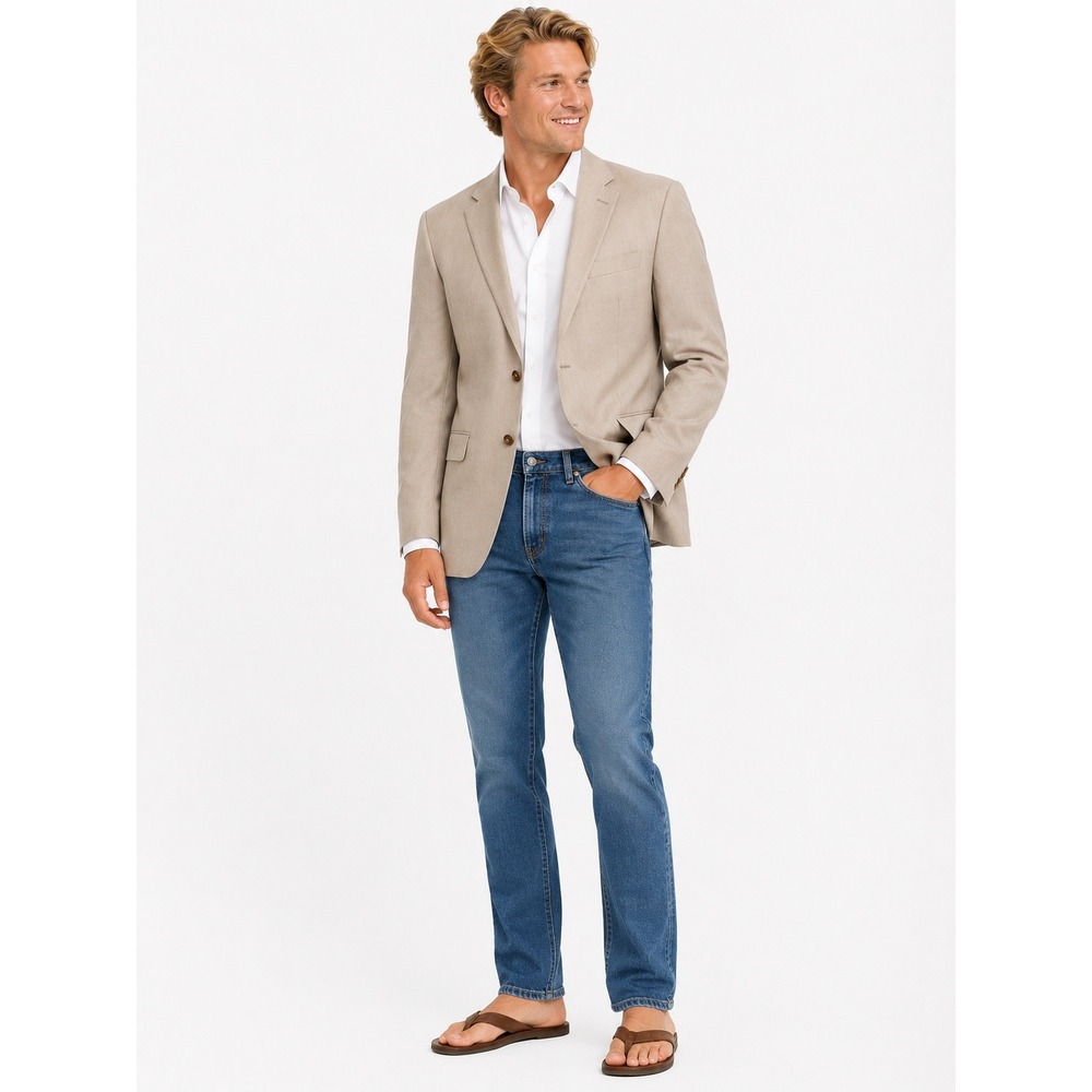 Lauren Ralph Lauren Blazer Mens 42R Beige Wool 2-Button Old Money Preppy‎